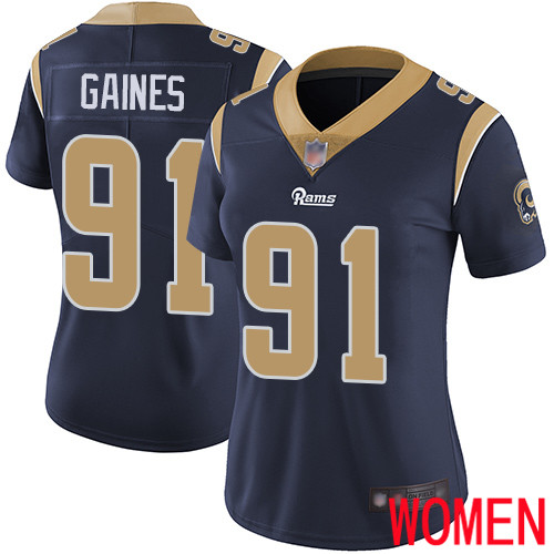 Los Angeles Rams Limited Navy Blue Women Greg Gaines Home Jersey NFL Football #91 Vapor Untouchable->los angeles rams->NFL Jersey